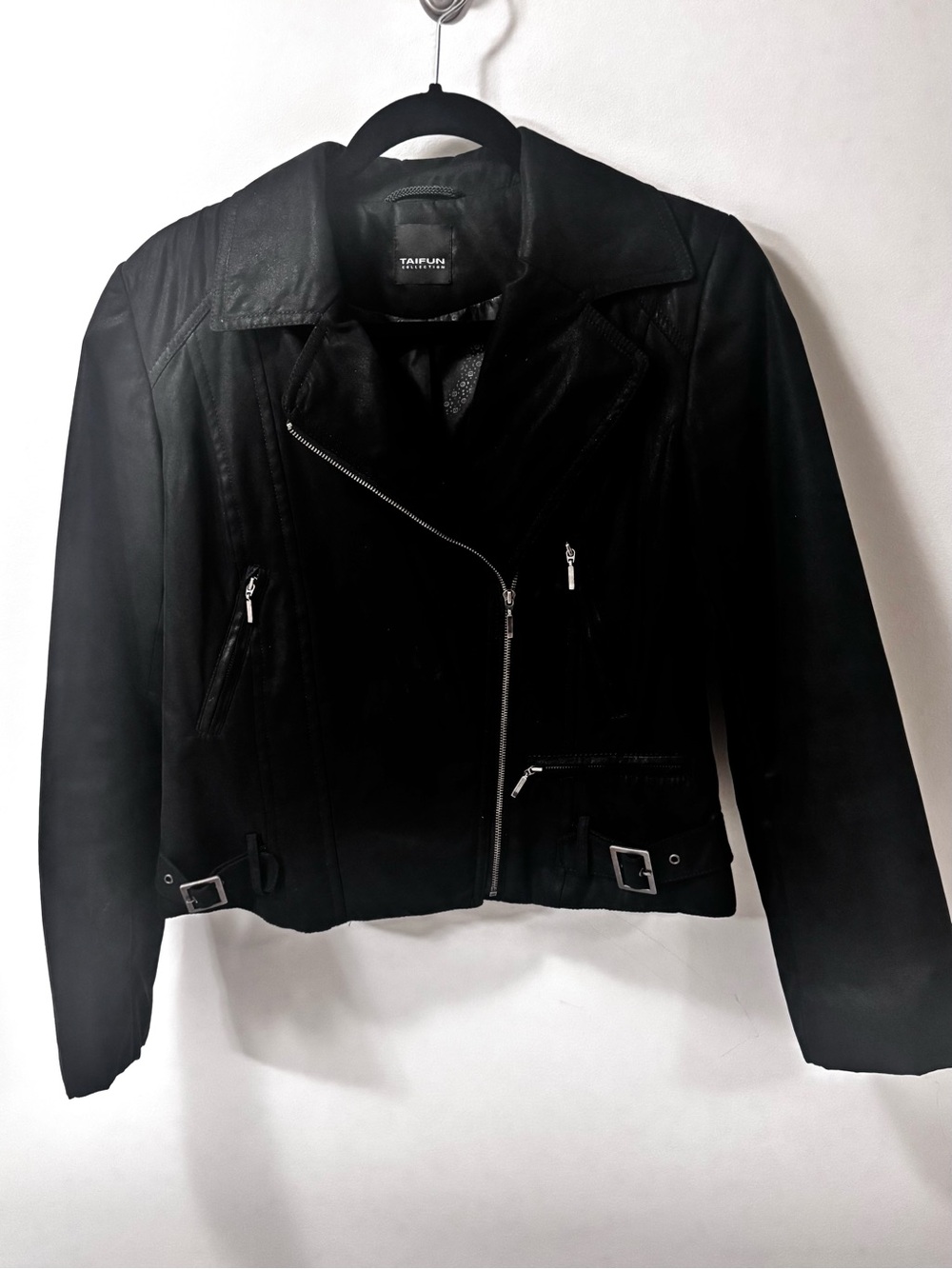 Taifun Black Moto Biker Jacket – Size 36